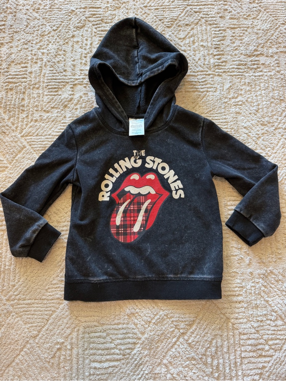 The Rolling Stones Toddler Hoodie Sweatshirt Black Graphic Pullover Size 4T